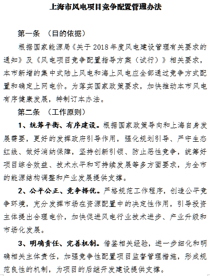 上海市海上風電競爭配置辦法出臺