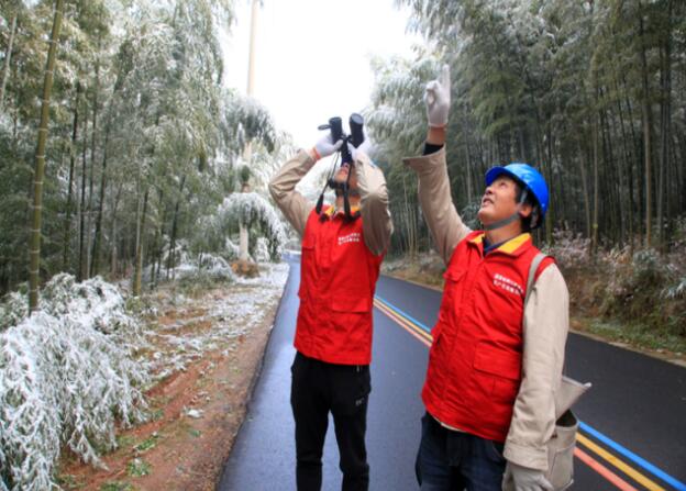 國網(wǎng)溧陽供電積極應(yīng)對2020年冬天的第一場雪