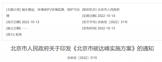 2030年風光總裝機5GW！北京市碳達峰實施方案印發(fā)