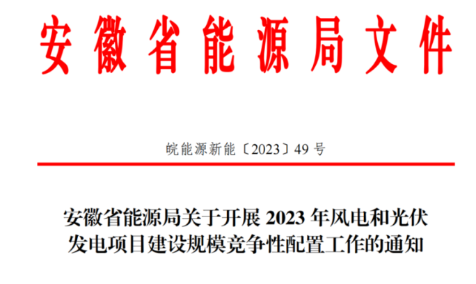 150萬千瓦！安徽省2023年風(fēng)電項(xiàng)目建設(shè)規(guī)模競配